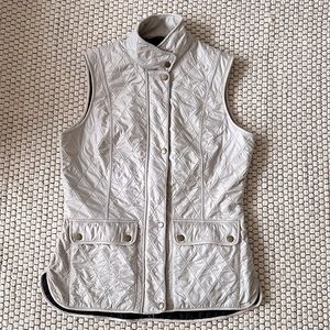 Barbour 10 women’s Cavalry Fleece-Lined Vest cream navy Light Fawn
